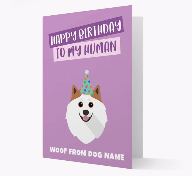 Personalized 'Happy Birthday To My Human' Card with {breedCommonName} Icon